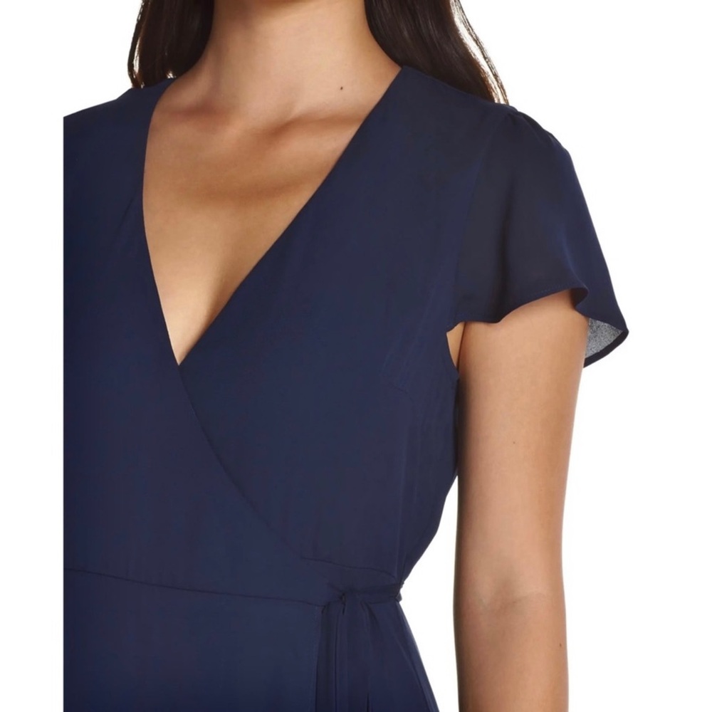 SHOW ME YOUR MUMU NAVY SHORT SLEEVE WRAP MAXI DRESS - Picture 3 of 9